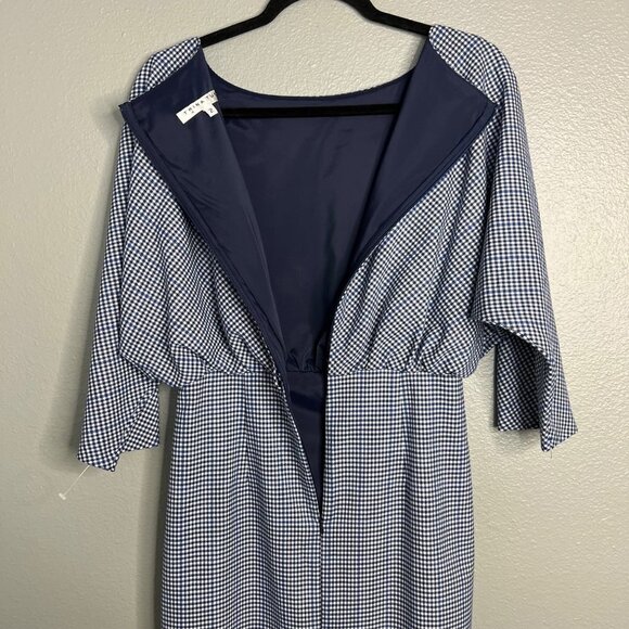 NWOT Trina Turk Amar Gingham Check Blouson Mini Dress Dolman Sleeve Size 2 Small - Picture 10 of 11